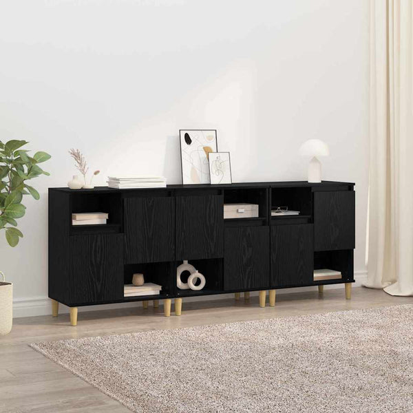 vidaXL Sideboards 3 pcs Black Oak Look 60 x 35 x 70 cm