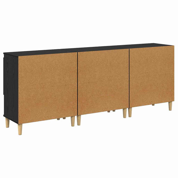 vidaXL Sideboards 3 pcs Black Oak Look 60 x 35 x 70 cm