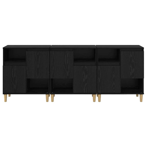 vidaXL Sideboards 3 pcs Black Oak Look 60 x 35 x 70 cm