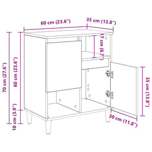 vidaXL Sideboards 3 pcs Black Oak Look 60 x 35 x 70 cm