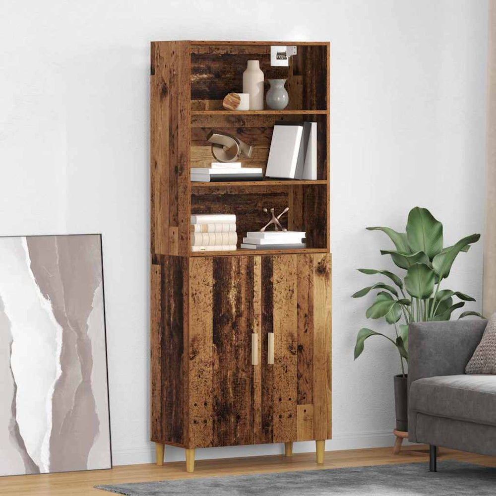 vidaXL Highboard Reclaimed Wood 69.5 x 32.5 x 180 cm Engineered Wood