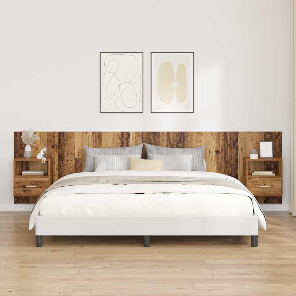 vidaXL Headboard with Cabinet with Drawers 3 pcs Reclaimed Wood Engineered Wood