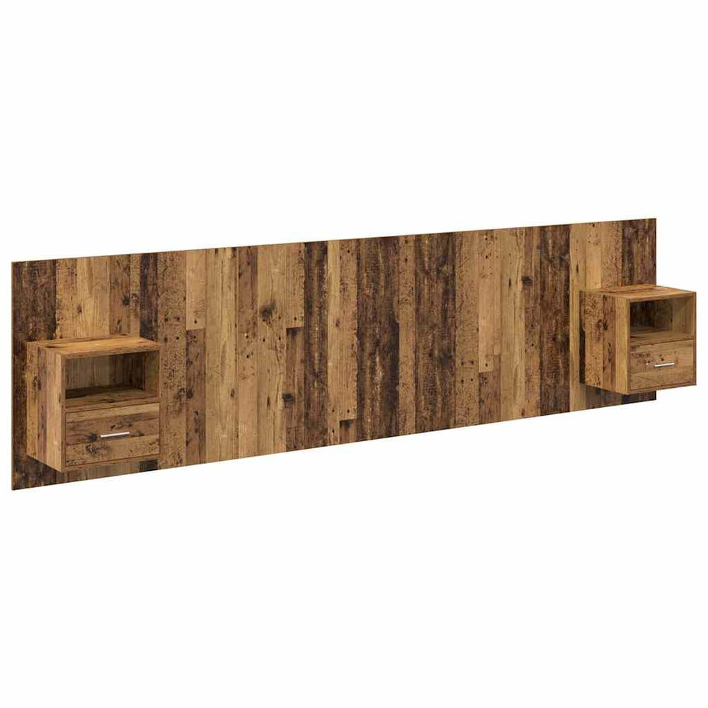 vidaXL Headboard with Cabinet with Drawers 3 pcs Reclaimed Wood Engineered Wood