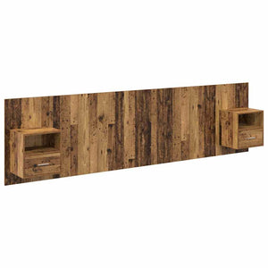 vidaXL Headboard with Cabinet with Drawers 3 pcs Reclaimed Wood Engineered Wood