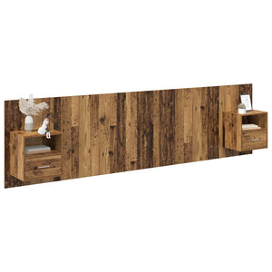 vidaXL Headboard with Cabinet with Drawers 3 pcs Reclaimed Wood Engineered Wood