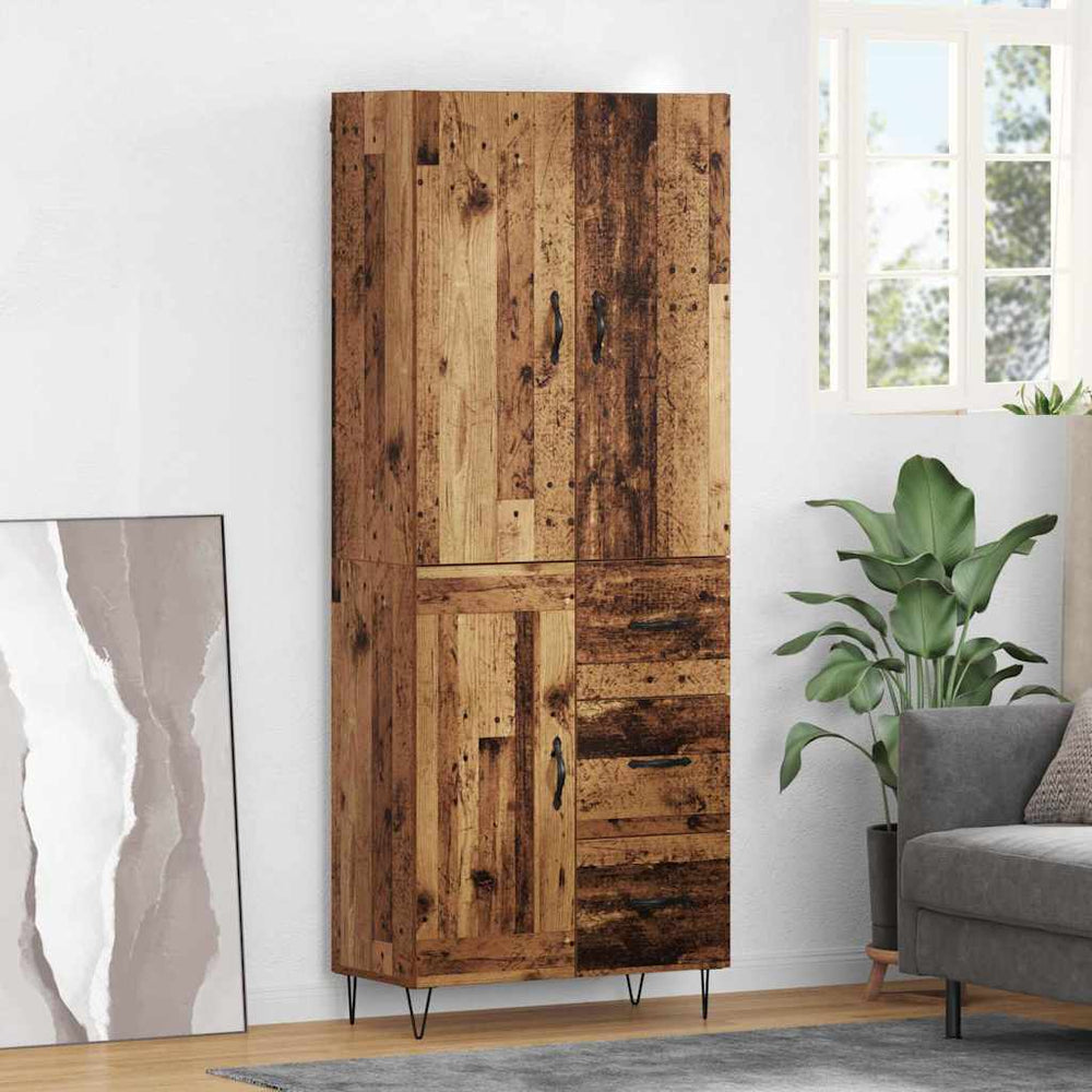 vidaXL Highboard with Drawers 2 pcs Reclaimed Wood Engineered Wood