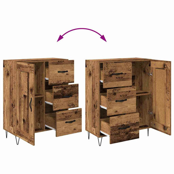 vidaXL Highboard with Drawers 2 pcs Reclaimed Wood Engineered Wood