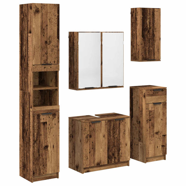vidaXL Bathroom Furniture Set with Drawers 5 pcs Reclaimed Wood Engineered Wood