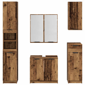 vidaXL Bathroom Furniture Set with Drawers 5 pcs Reclaimed Wood Engineered Wood