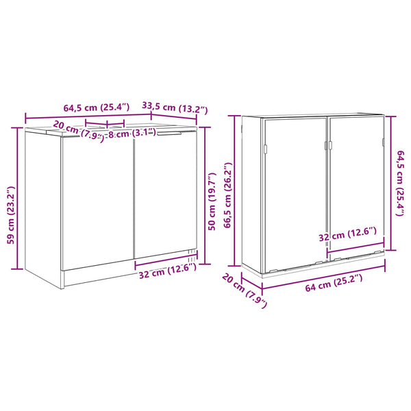 vidaXL Bathroom Furniture Set with Drawers 5 pcs Reclaimed Wood Engineered Wood