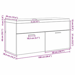vidaXL Bathroom Cabinet Reclaimed Wood 100 x 38.5 x 46 cm Engineered Wood