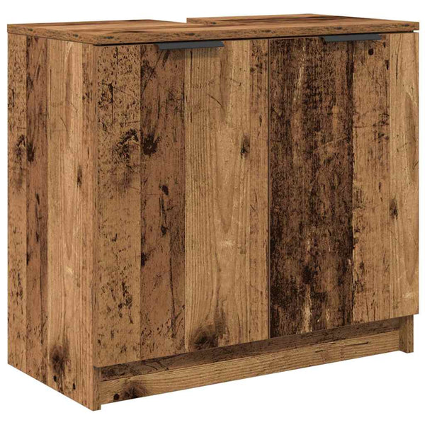 vidaXL Bathroom Cabinet Set with Shelf and Door Reclaimed Wood Engineered Wood