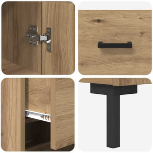 vidaXL Sideboard Artisan Oak 34.5 x 34 x 180 cm Engineered Wood