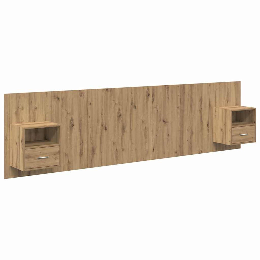 vidaXL Headboard with Cabinet 3 pcs Artisan Oak Engineered Wood