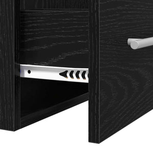 Schwarzer Waschbeckenschrank mit Schubladen, 42 cm