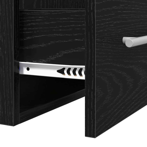Schwarzer Waschbeckenschrank mit Schubladen, 42 cm