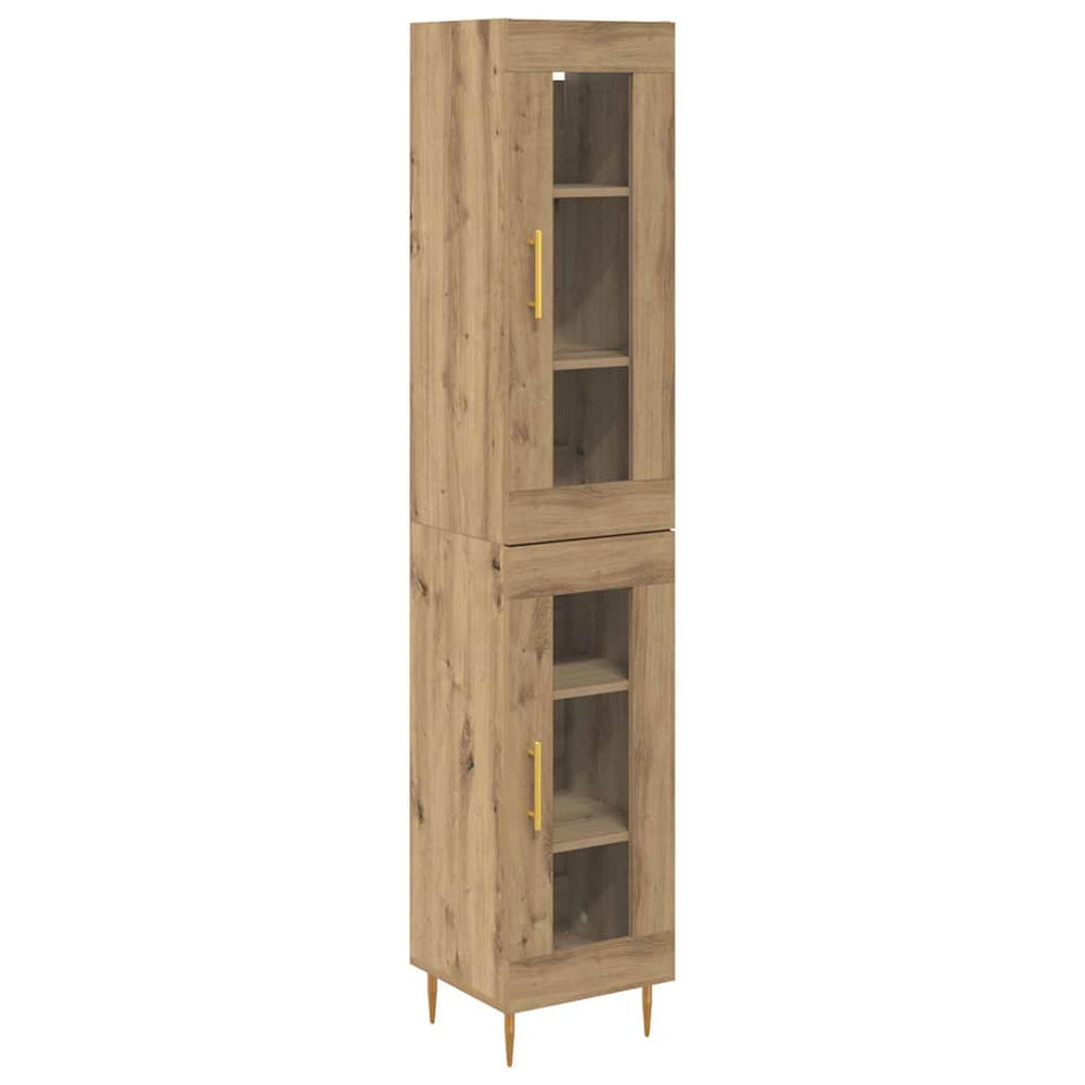 Highboard 2er-Set Artisan Eiche Glas