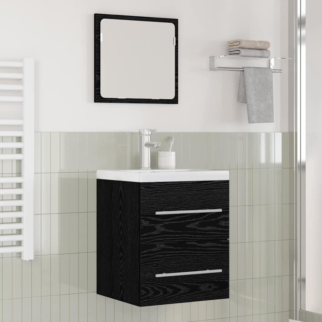 Waschbeckenschrank Schwarz Eiche 41x38,5x48cm
