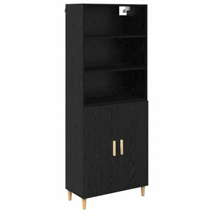 Highboard Schwarz Eichenoptik 180 cm