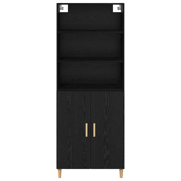 Highboard Schwarz Eichenoptik 180 cm