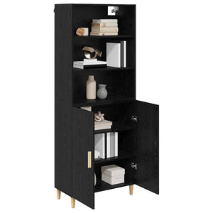Highboard Schwarz Eichenoptik 180 cm