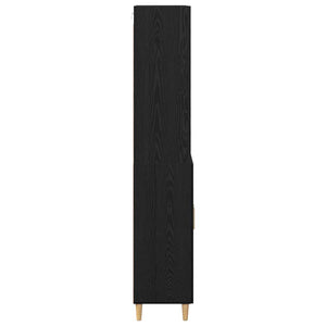 Highboard Schwarz Eichenoptik 180 cm