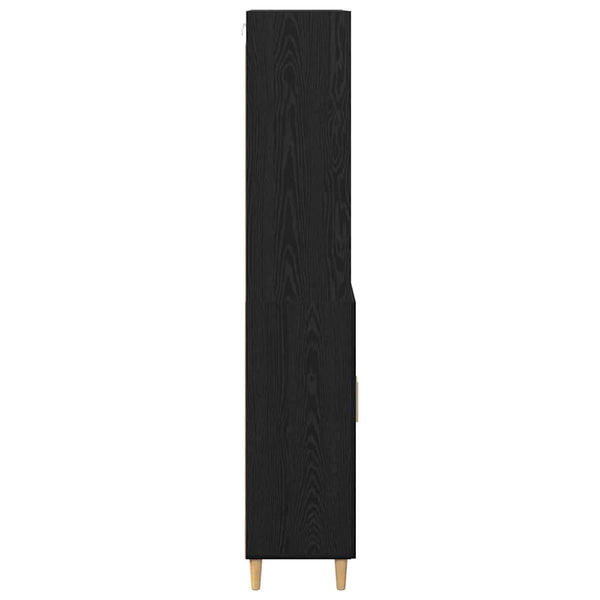Highboard Schwarz Eichenoptik 180 cm