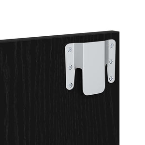 Schwarzes Kopfteil mit Schrank, Eichen-Optik