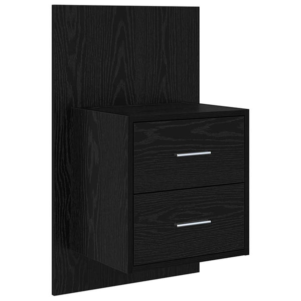 Schwarzes Kopfteil mit Schrank, Eichen-Optik
