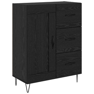 Highboard 2er-Set Schwarz Eichenoptik