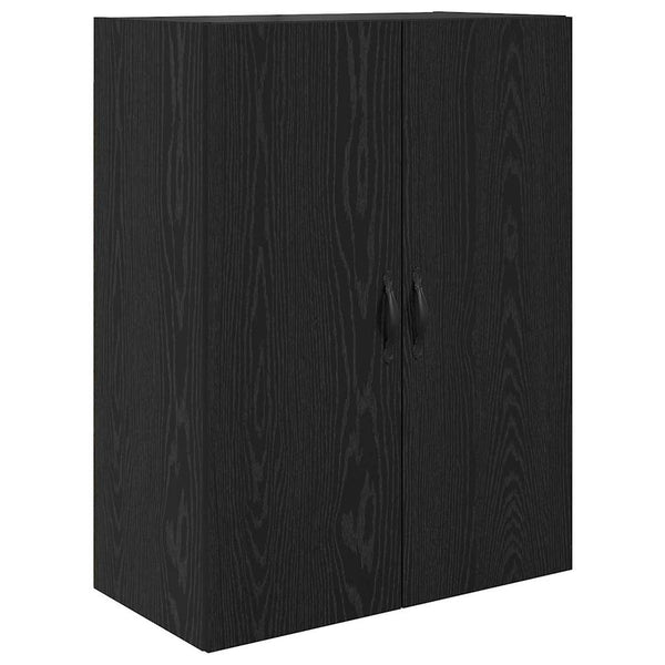 Highboard 2er-Set Schwarz Eichenoptik