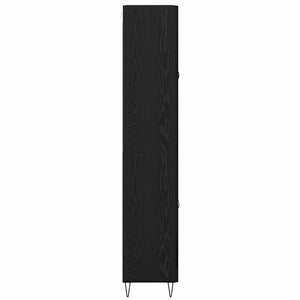 Highboard 2er-Set Schwarz Eichenoptik