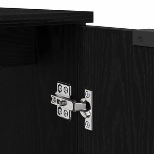 Badezimmerschrank Set 3-teilig Eiche Schwarz