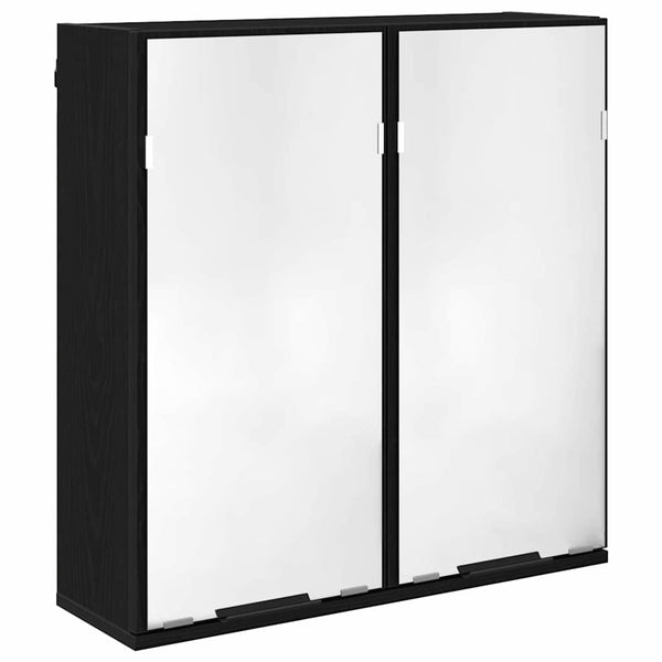 Badezimmerschrank Set 3-teilig Eiche Schwarz