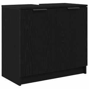 Badezimmerschrank Set 3-teilig Eiche Schwarz