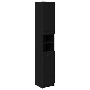 Badezimmerschrank Set 3-teilig Eiche Schwarz