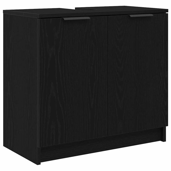 Badezimmerschrank Set Schwarz Eichenoptik