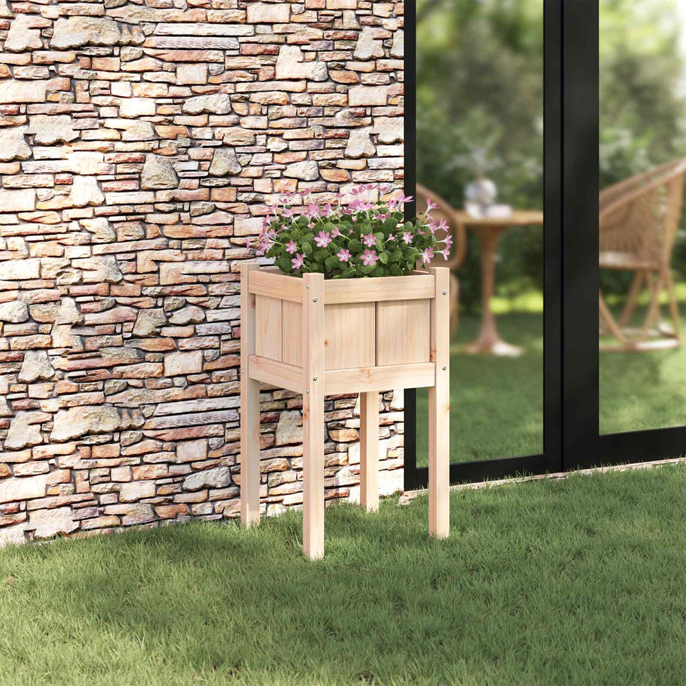 vidaXL Garden Planter Natural 40x40x70 cm Solid Pine Wood