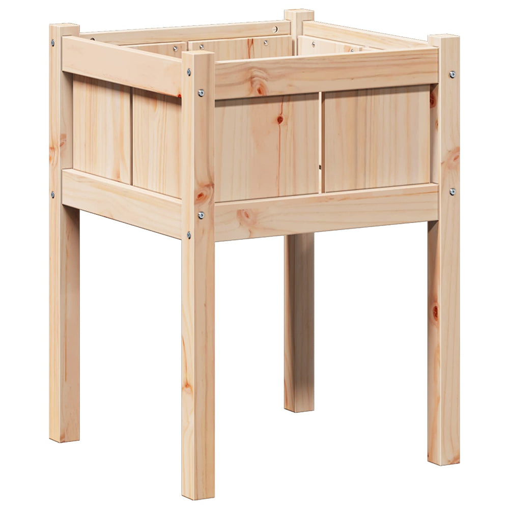 vidaXL Garden Planter Natural 50 x 50 x 70 cm Solid Pine Wood