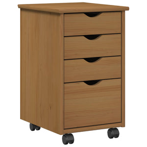 vidaXL Rolling Cabinet with Casters MOSS Honey Brown 34 x 39 x 56 cm
