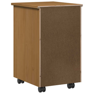 vidaXL Rolling Cabinet with Casters MOSS Honey Brown 34 x 39 x 56 cm