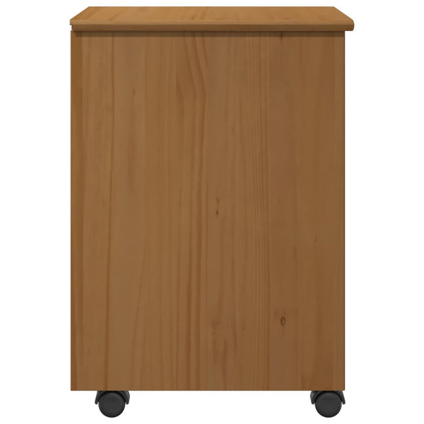 vidaXL Rolling Cabinet with Casters MOSS Honey Brown 34 x 39 x 56 cm