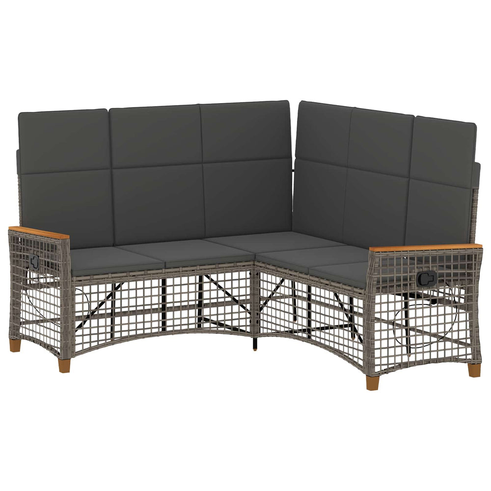 vidaXL Garden Lounger Sofa Set Grey and Dark Grey 164 x 164 x 112 cm