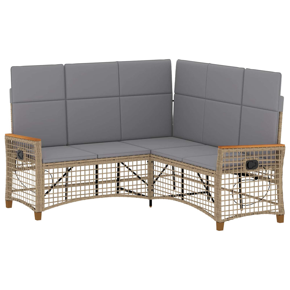 vidaXL Garden Chaise Lounge Set Beige and Light Grey 164 x 164 x 112 cm