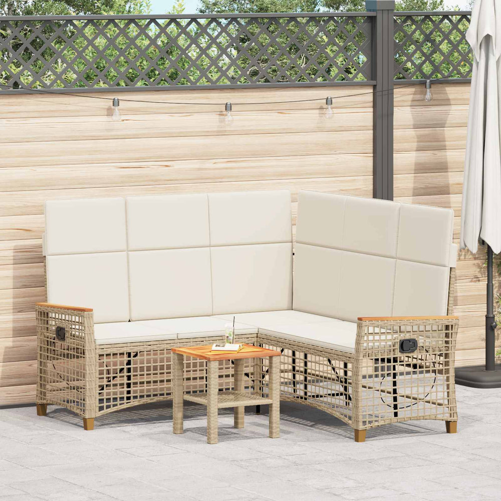vidaXL Garden Day Bed Set Beige and Cream White 164 x 164 x 112 cm