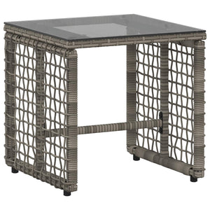 3-teiliges Gartenmöbel-Set Grau mit Kissen