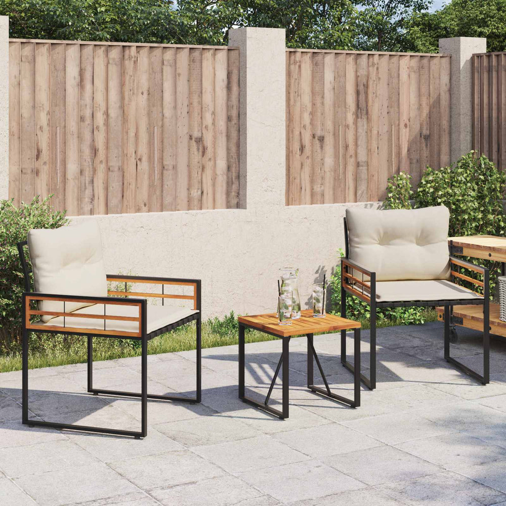 vidaXL Garden Furniture Set with Cushions 3 pcs Cream