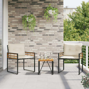 vidaXL Garden Furniture Set with Cushions 3 pcs Cream