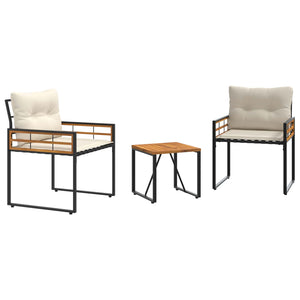 vidaXL Garden Furniture Set with Cushions 3 pcs Cream