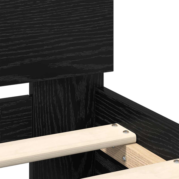 Bettrahmen 98,5x200 cm Schwarz Eiche